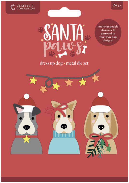Crafters companion - metal dies - Santa Paws Dress up Dog DUD