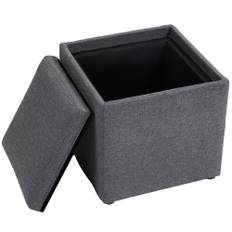 Skammel med opbevaring 42 x 42 x 41 cm, mørkegrå