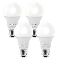 DiCUNO LED-skymningslampa E27, 9W skymningssensorlampa ersätter 60W, Kallvit 5000K, 800LM, On/Off-brytare, Ej dimbar, LED-ljussensor för utomhusbruk, 4 st