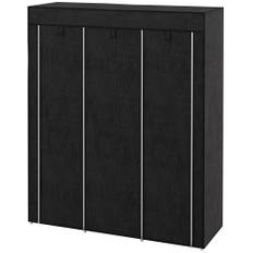 Tøjskab i Stof med 8 Hylder – 125 x 43 x 162,5 cm – Sort