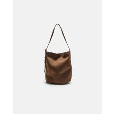 Stradivarius - Terrakottafarvet bucket-taske i imiteret ruskind-Brown