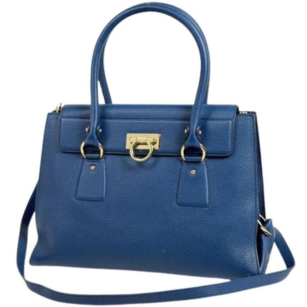 Salvatore Ferragamo Pre-owned Pre-owned Laeder hndtasker - Vintage - Dame - Blå - ONE SIZE -