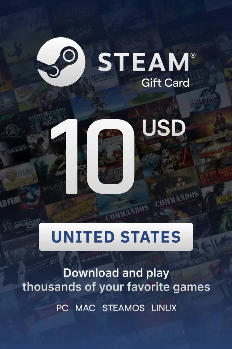 Steam Wallet $10 USD Gift Card (US) - Digital Code.