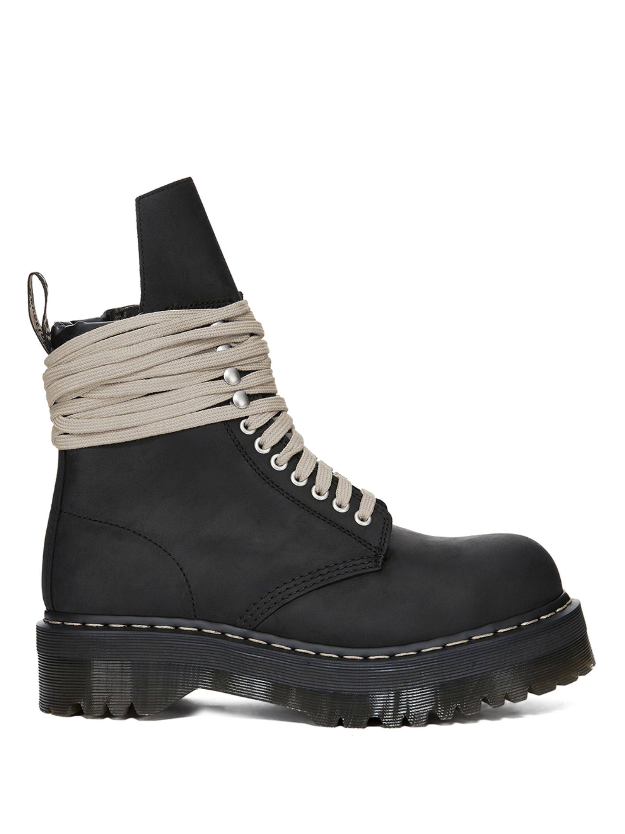 RICK OWENS DR. MARTENS Boots Steel Toe "Quad Sole"