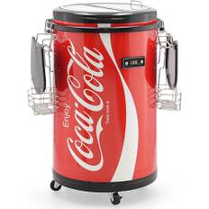 Salco Coca-Cola Partycooler – 50L Mini-Kühlschrank im stylischen Coca-Cola Design, Getränkekühlschrank, Flaschenkühlschrank mit Ablage für Partys & Events