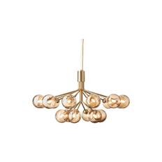 Apiales 18 pendel, brushed brass/gold glass