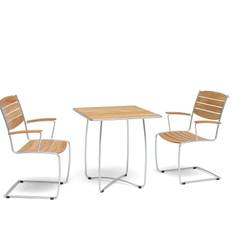 Spring caféset stål/teak - Silver/Träfärg