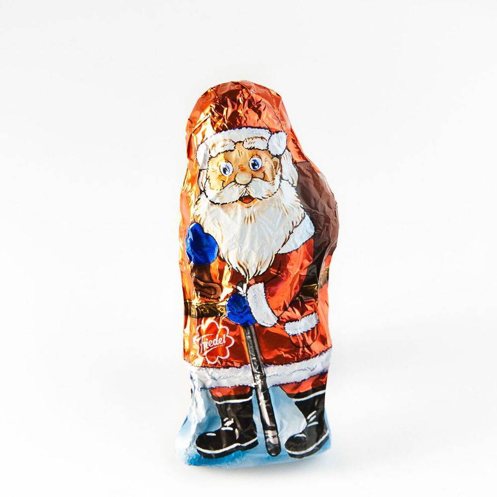 Chokladtomte i folieförpackning