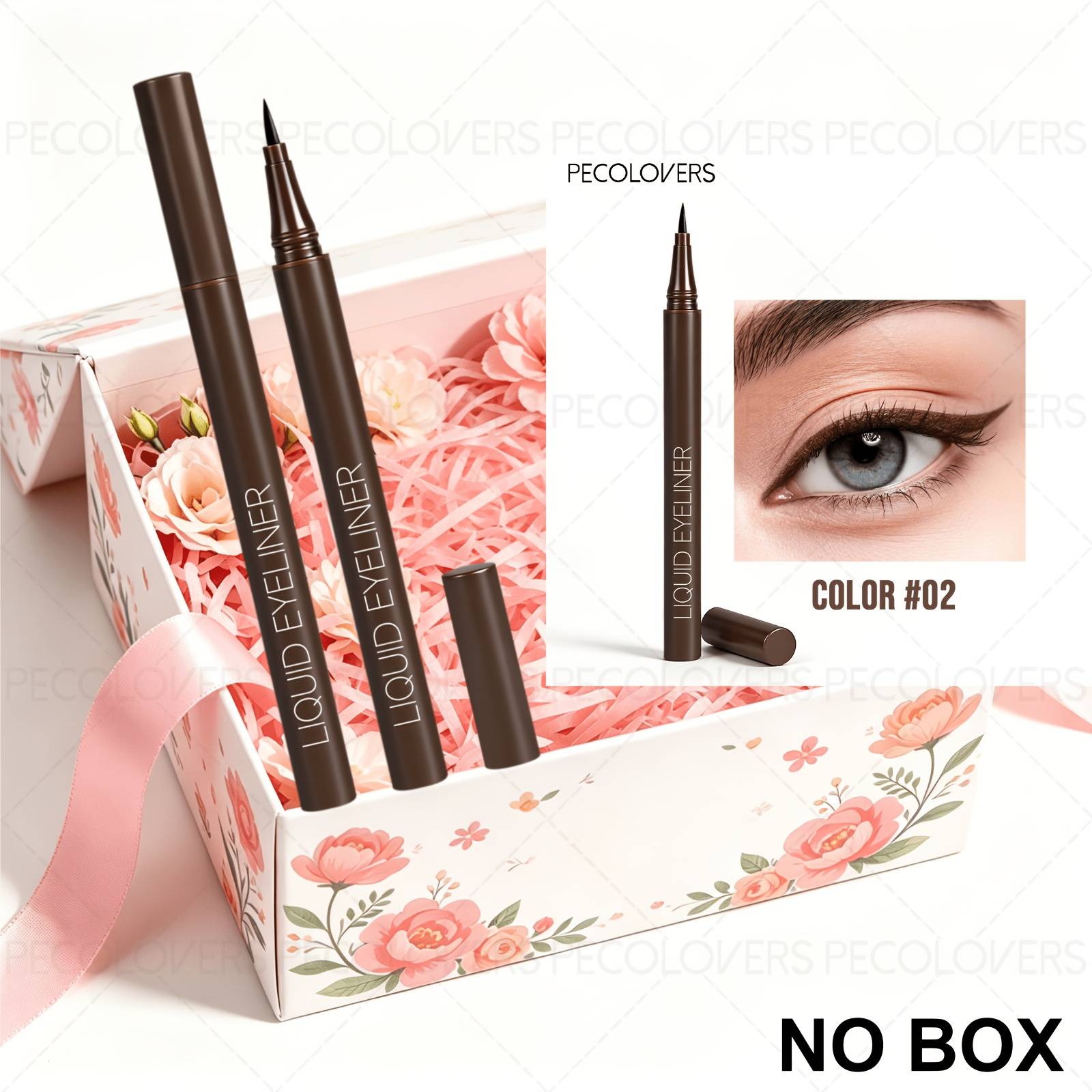 TEMU 1pc Waterproof And Sweatproof Eyeliner, Black/brown, Tip, Waterproof And Sweatproof, Mild Formula, Quick Drying, A Dramatic And Effect, Suitable For
