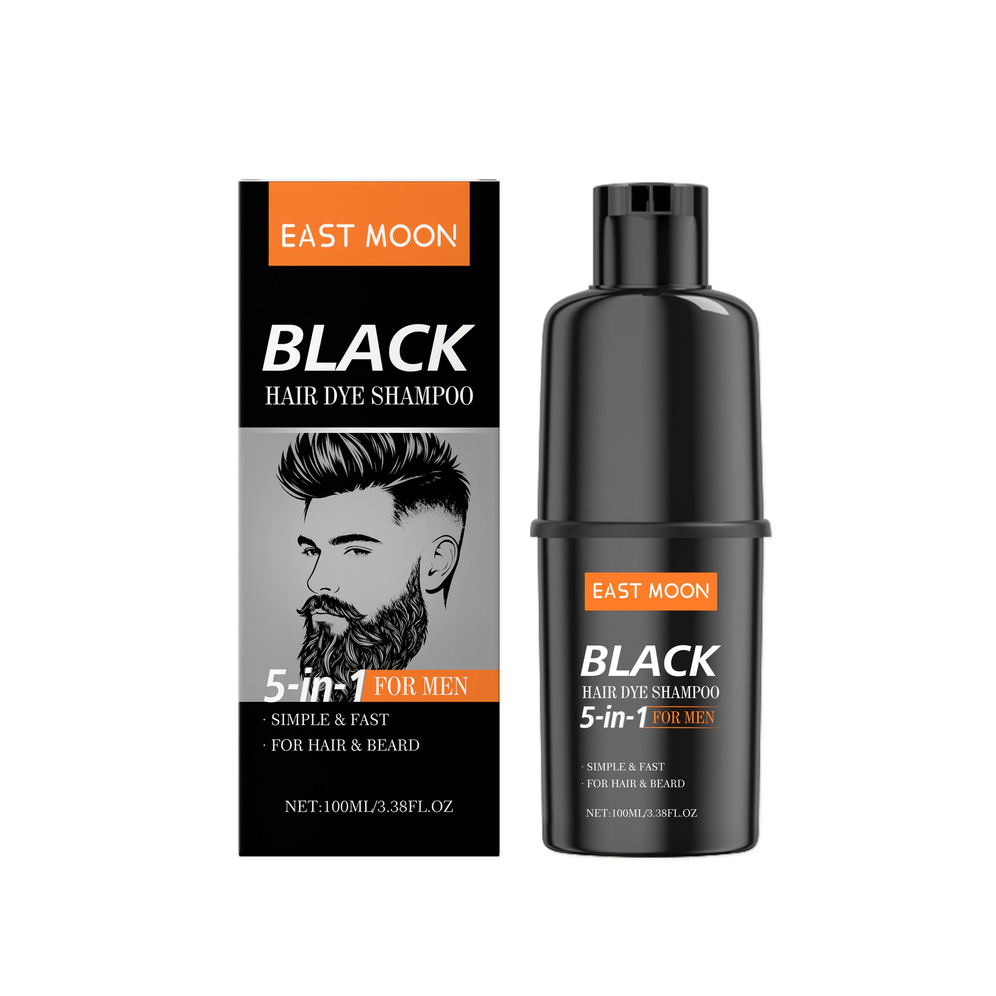 TEMU 100ml Men's Dye Shampoo, Black Hair Dye Shampoo, Covers Gray Hair And Beard, Making Shinier And Fuller, With Oil
