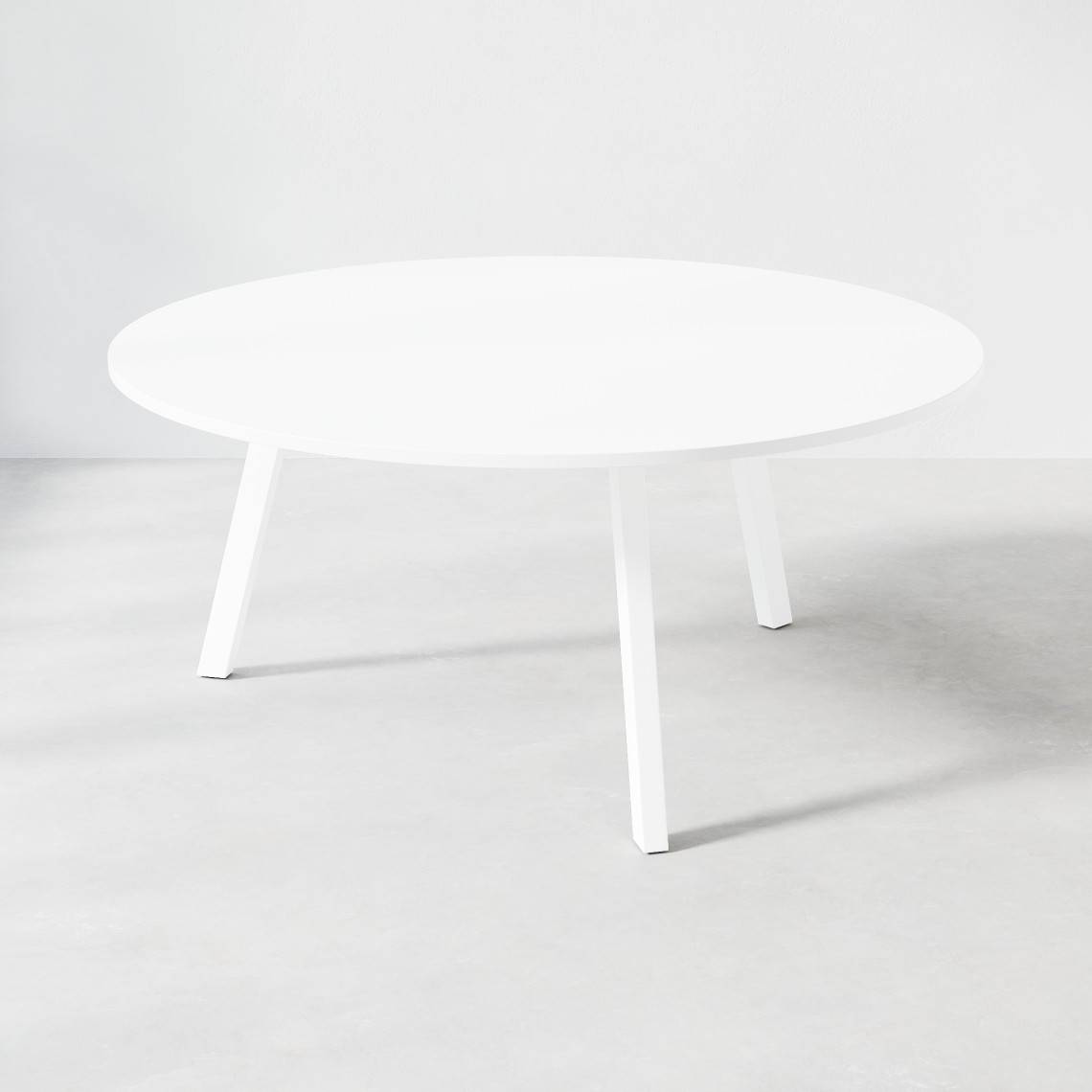 Konferencebord Viggo - Rundt, Højde 73 cm, Diameter Ø160 cm, Bordplade Hvid, Understel Hvid.
