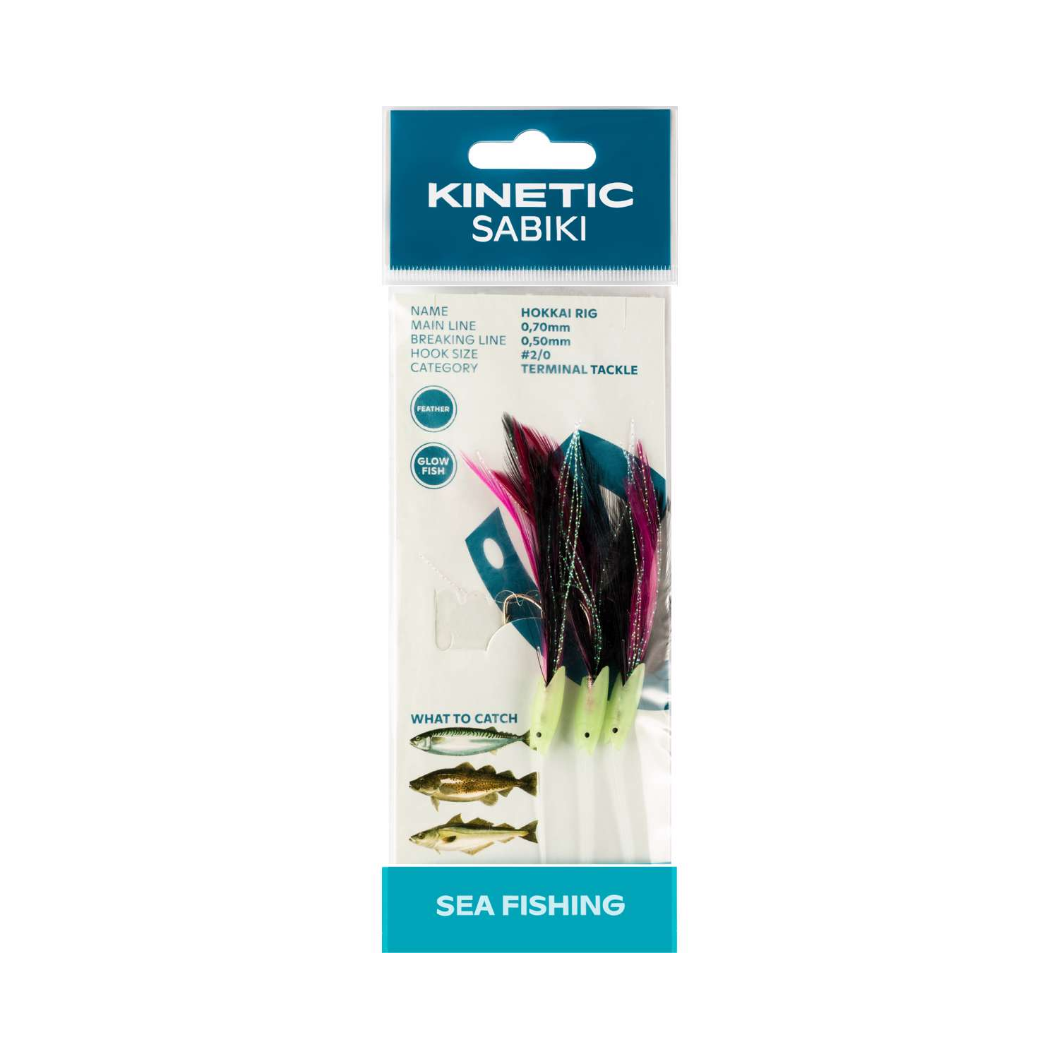 Kinetic Sabiki Hokkai Rig #2/0 Green Fish.