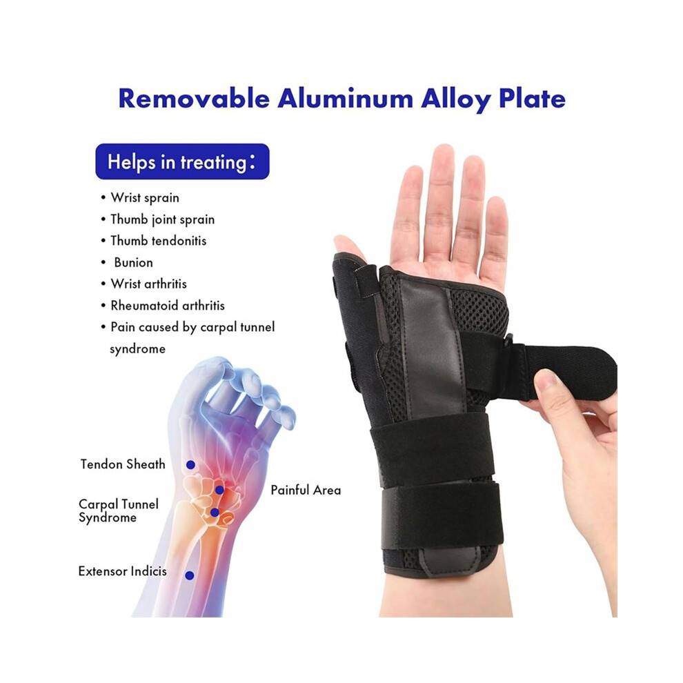 1PCS Wrist Brace with Thumb Spica Splint, Wrist & Thumb Support for Arthritis, Sprains, Carpal Tunnel Pain & Sports B