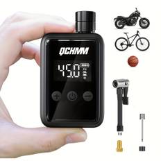 TEMU Qchmm Compact Electric Bike Pump With Digital Lcd Pressure Gauge, 150 Psi, Usb-c Rechargeable, Fits & Schrader Valves, Lightweight Portable Air Pump For Bikes, Motorcycles, And , Compact Air Pump