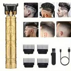 Hårklippare för män, professionell hårtrimmer Zero Gapped T-bladstrimmer Sladdlösa uppladdningsbara kantklippare Elektrisk skäggtrimmer Rakapparat Hår - Guld (Gyllene Buddha upp)