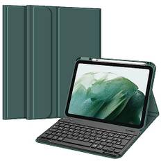 FINTIE Tastatur Hülle für iPad 11.Generation 11" 2025, iPad 10. Generation 2022 10.9", Schutzhülle mit TPU Rückschale, Pencil Halter und magnetisch Abnehmbarer Tastatur mit QWERTZ Layout, Dunkelgrün