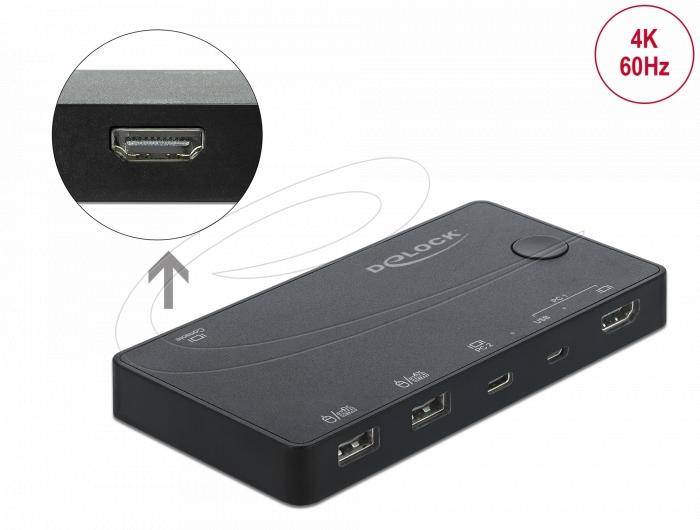 KVM-Switch - HDMI och USB-C DP-Alt mode - 4K 60Hz
