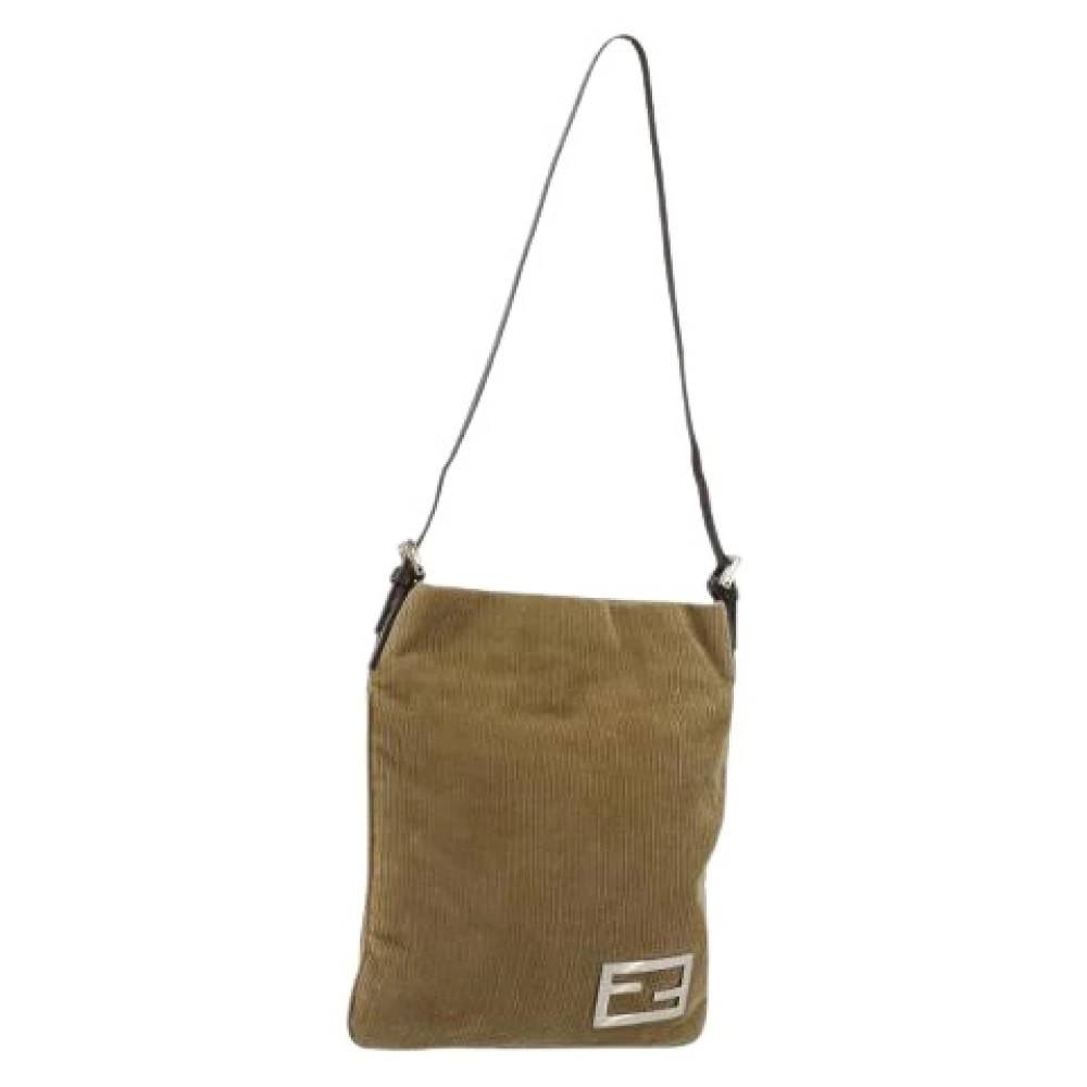 Fendi Vintage Pre-owned Corduroy Skuldertaske - Vintage - Dame - Brun - ONE SIZE - Uld