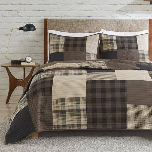 Woolrich Hela säsongen, sängöverkast som andas, matchande fyrklöver bomull, vinterkullar, solbränna, Cal King (280 x 243 cm)