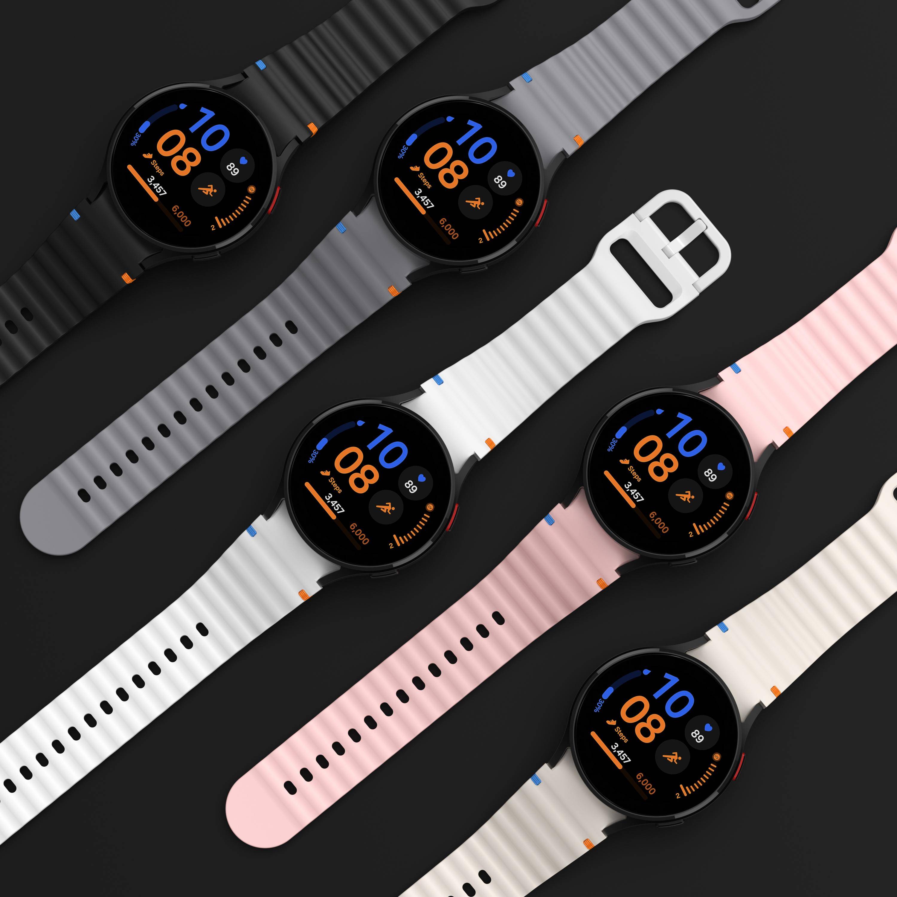 Originalt silikonband för Samsung Galaxy Watch 7 FE 6 4 5 pro 44mm 40mm 45mm Armband Galaxy Watch4 6 Classic 43mm 47mm Rem