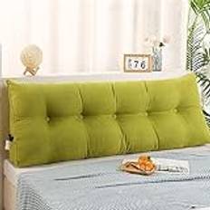 TAUIANE Headboard Pillow Queen Triangular Bed Wedge Pillow for Headboard Wedge Pillow Headboard for Daybed Bunk Bed Large Bolster Pillow for Bed with Removable Cover,Green,L80×W20×H50cm