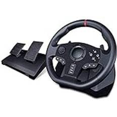 Pc Steering Wheel Game PC Racing Wheel, Universal USB Car Sim 270/900 graders racerratt med pedaler för PS4, PS3, PC, X360, Switch