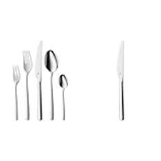 WMF Boston Bestickset | 60 Delar | För 12 Personer | Cromargan Rostfritt Stœl & WMF Boston Bordskniv, Gjutjärn, Silver, 16 x 2 x 1 cm