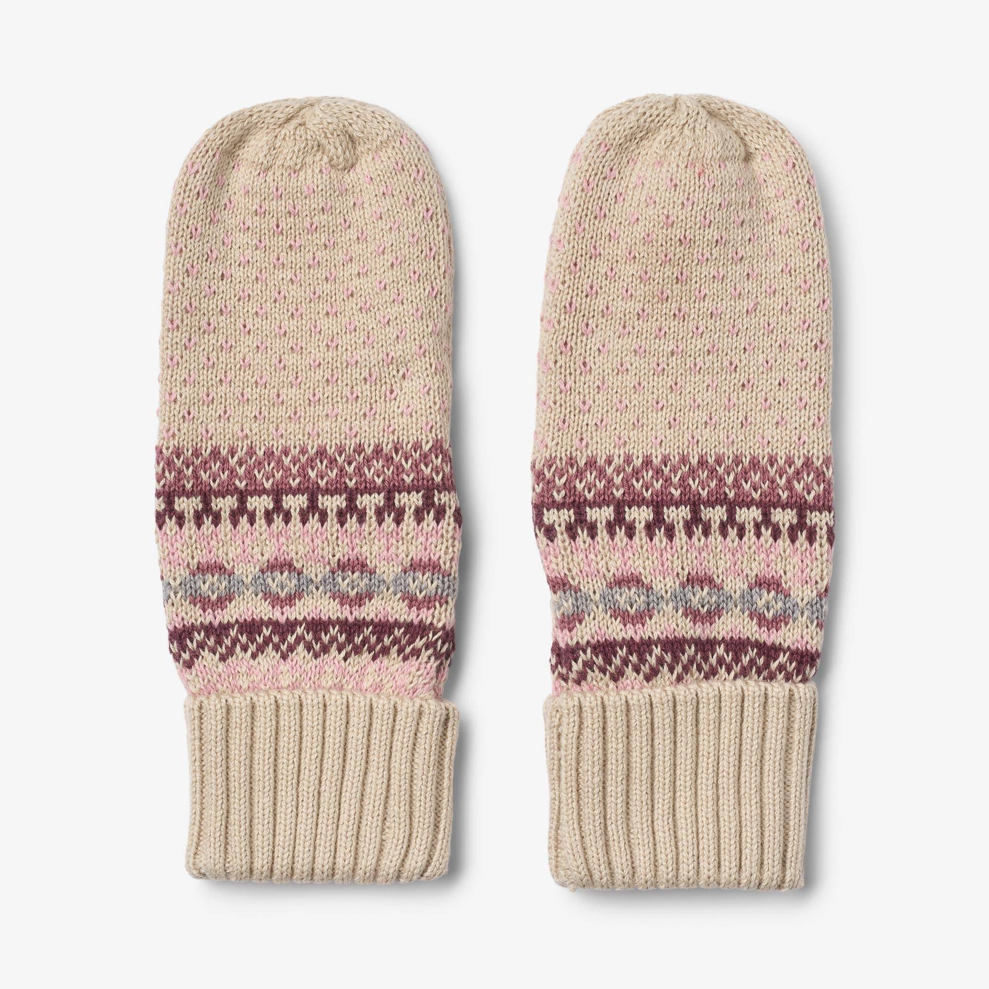 WHEAT® - Jacquard Mittens Cotta - rose - Str XXL/10-12y.