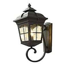 Outdoor Wall Lantern Patio Light Fixture Exterior Outdoor Wall Lights with Water Glass Shade, Black Finish Aluminum Exterior wall lamp, Weather Resistant Wall Sconce for Patio Garden Porch Backyard, E