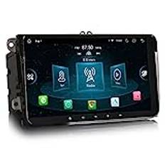 Erisin 9" Bilstereo för VW, Skoda, Seat, Android 12 Q bilradio, Navitel navigering Europakartor + livstidsuppdatering, CarPlay, Andriod Auto, 4GB Ram, 64GB Rom, DAB+, USB, WLAN, Bluetooth, DSP, OBDII