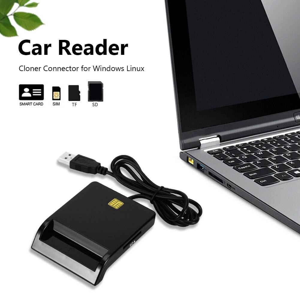 Universell usb 2.0 smartkortläsare för bankkort cac ic id sim dnie atm kortläsare usb-ccid iso 7816 för windows 7 8