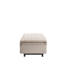 DUX - Dux Motion elastisk bund/ Dux Motion springmadras / Top Pad Plus Sengemadras 90x200 cm/ 12 cm ben med hjul - Justerbare senge - Beige