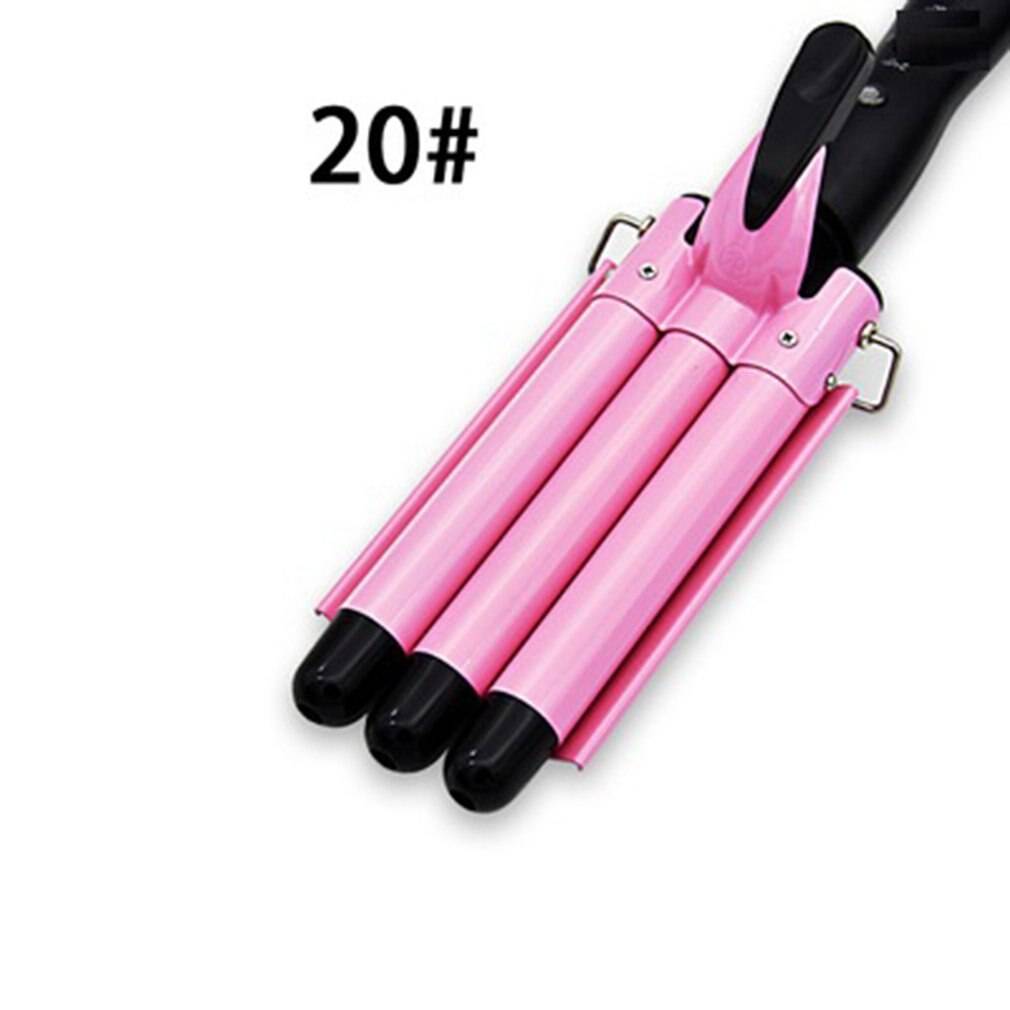 Frisörverktyg mini hårrullare lcd flytande kristall display papiljotter keramik stor elektrisk locktång med tre rör - 32 mm