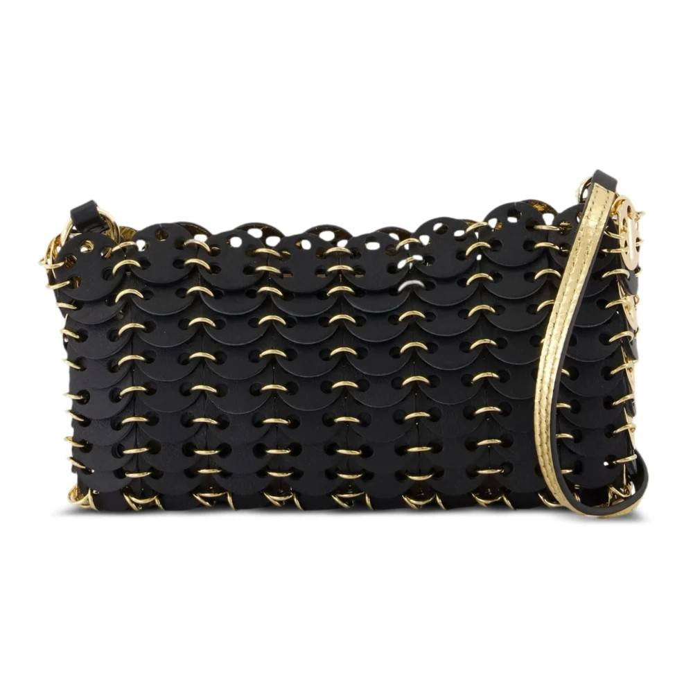 Rabanne Sort Kæde-Link Skuldertaske - Tasker - Dame - Sort - ONE SIZE - Uld