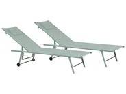 Set med 2 solstolar SORONI Metall Ljusgrön