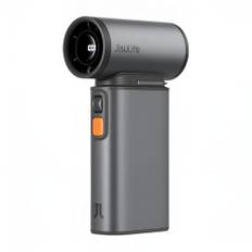 JISULIFE 2-i-1 minifläkt med Air-Duster.funktion, superpower handfläkt för resor, snygg, liten, hastigheter 1–100, LED-display – grå