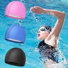 1 st Andningsbar elastisk badmössa - halkfri design, hörselskydd för män och kvinnor, perfekt för pool och strand - Multifärgad (svart,Vit,rosa,gul,Kungsblått,himmelsblå,Silvergrå)