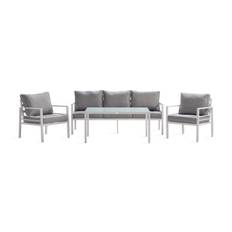 Comfort Garden Ariany Soffgrupp - Vit / Gråa dynor Loungegrupp & Loungeset Grå