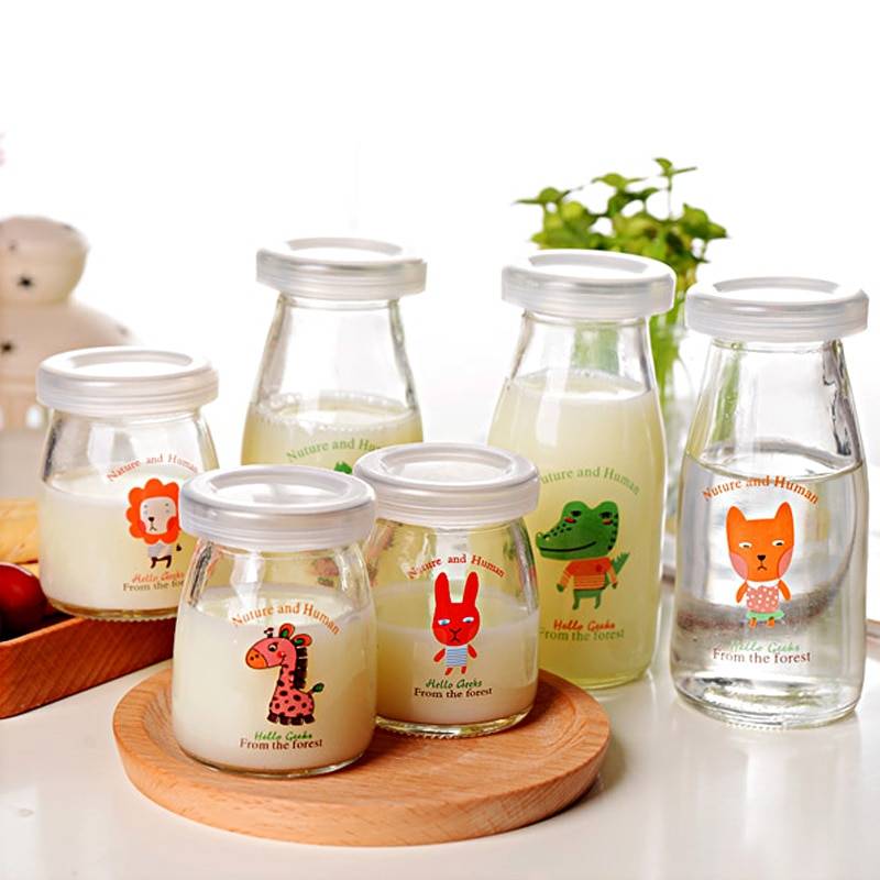 6 st Glasburkar med Lock - 200ml räv