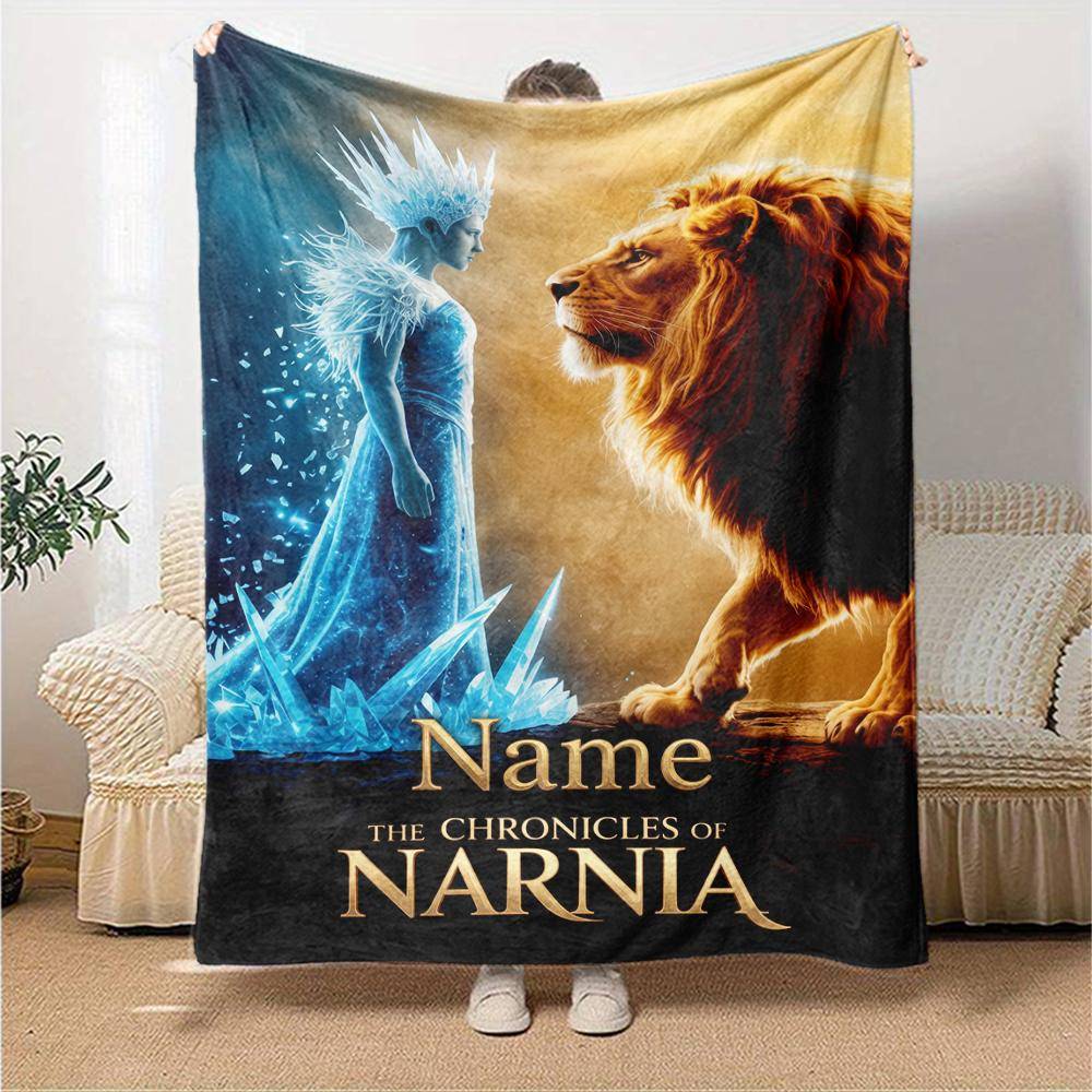 Personlig Namn Krönikan om Narnia Tema Tryckt Filt Perfekt för Soffa Säng Resa Utomhusbruk Maskintvättbar Mysig Hållbar