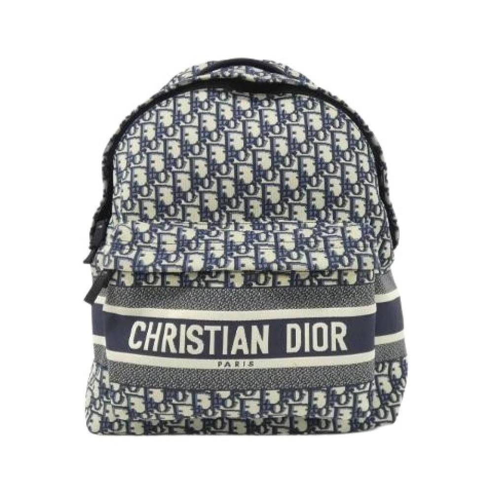 Dior Vintage Pre-owned Oblique Canvas Rygsæk - Vintage - Dame - Flerfarvet - ONE SIZE - Uld