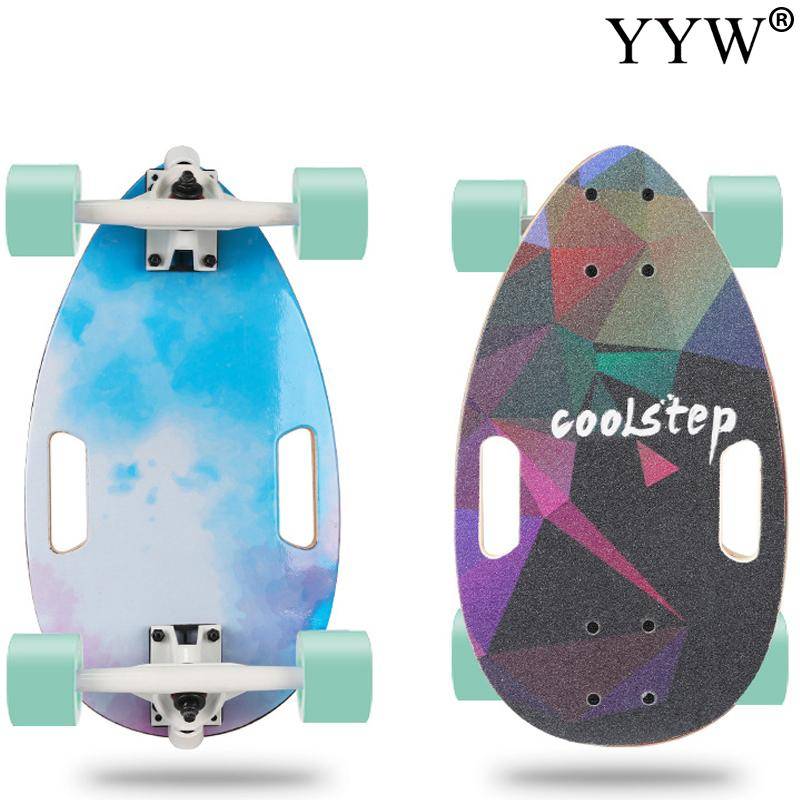 Skate board öre komplett 44cm*26cm flickor skateboard däck mini cruiser board melon äggform skateboard city road skating kid - A8
