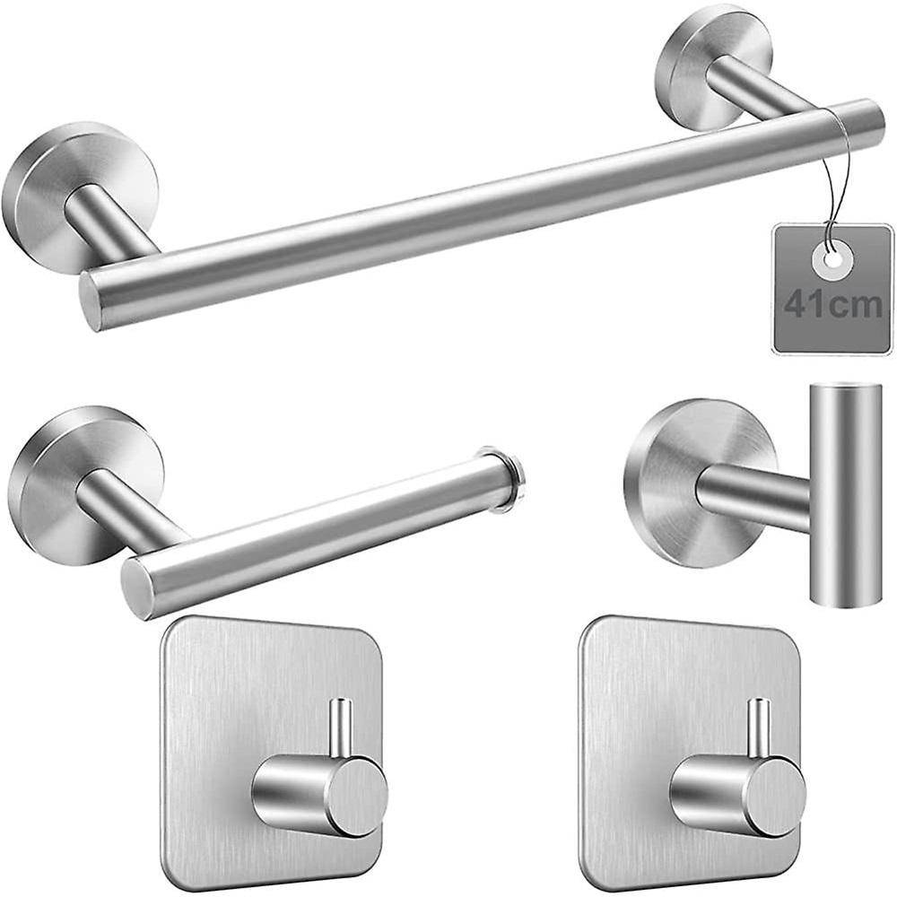5-delat set Gåva Handdukshängare 41 cm Handdukshållare Väggmonterad Badrumshylla gray