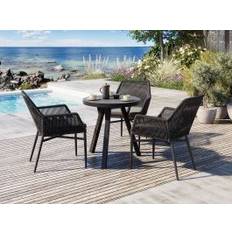 Venezia caféset 70 cm med 3 trådstolar i antracit