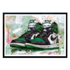 Póster: Jordan1 retro con estampado verde pino de Ilse Kauffeld