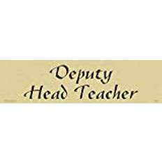 Viking Signs DV5554-L26-G "vicy head teacher" dörrskylt, gazelltypsnitt, plast halvstyv guld, 225 mm H x 60 mm B