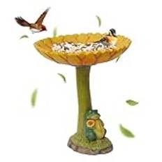 Birdbaths Bird Bath Feeder Standing Harts Bird Bath Bowl Tray Sunflower Garden Standing Bird Feeder Garden Gift for Bird Lover 16.5 * 20cm