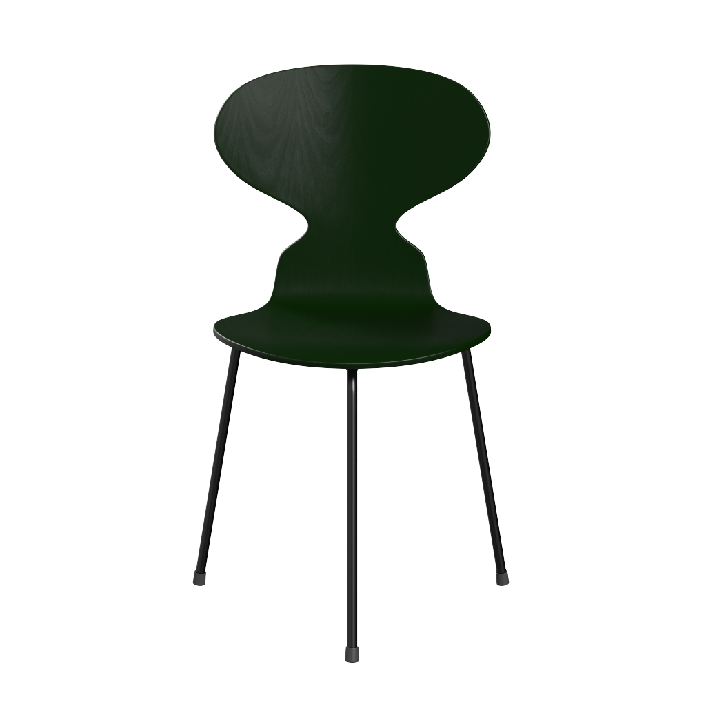 3100 Myren med 3 ben, sort stel af Arne Jacobsen Farvet finér - Ask - Evergreen (955) - Jacobsen Plus