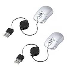 Vklopdsh 2 x mini USB trådbunden kabel liten liten 1 600 DPI optiska kompakta resemöss för 98 2000 XP Vista Ve