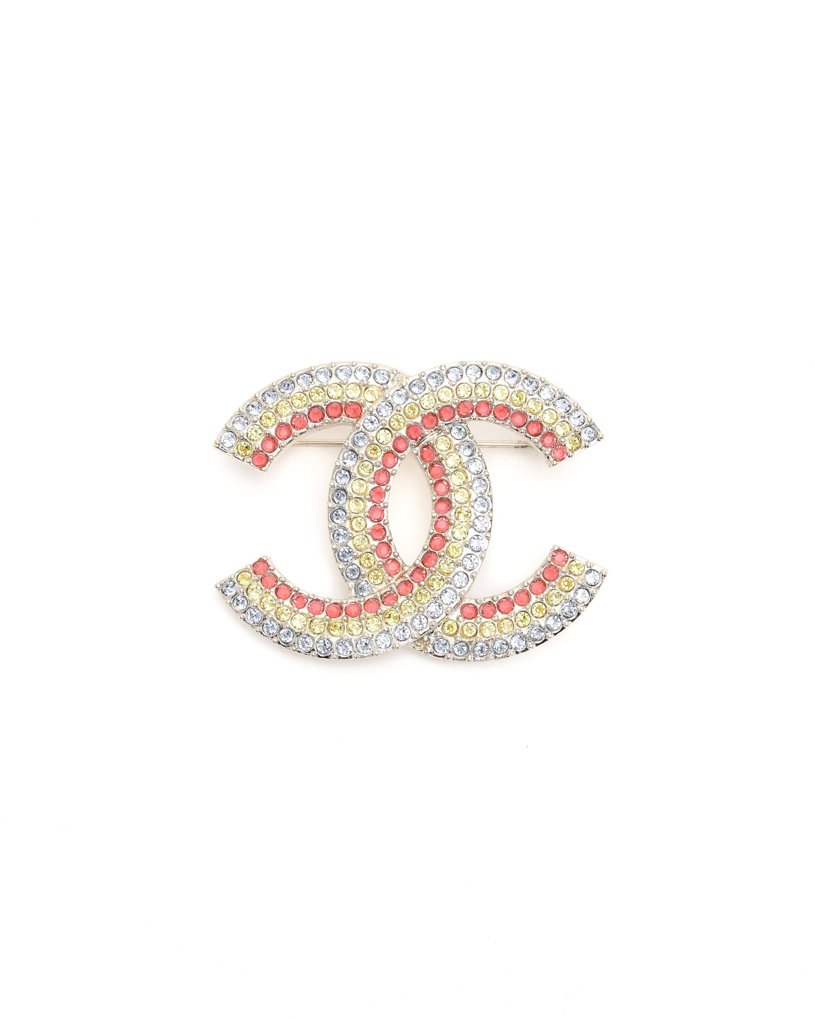 Chanel CC Rhinestone Brooch - Multicolour - One Size